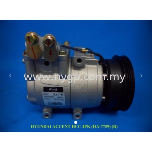 HYUNDAI GETZ 1.3/ ACCENT LC 1.5 YEAR 2000-2005 / ALENTRA YEAR 2000-2005 HCC 4PK RECOND CAR AC COMPRESSOR AIRCOND