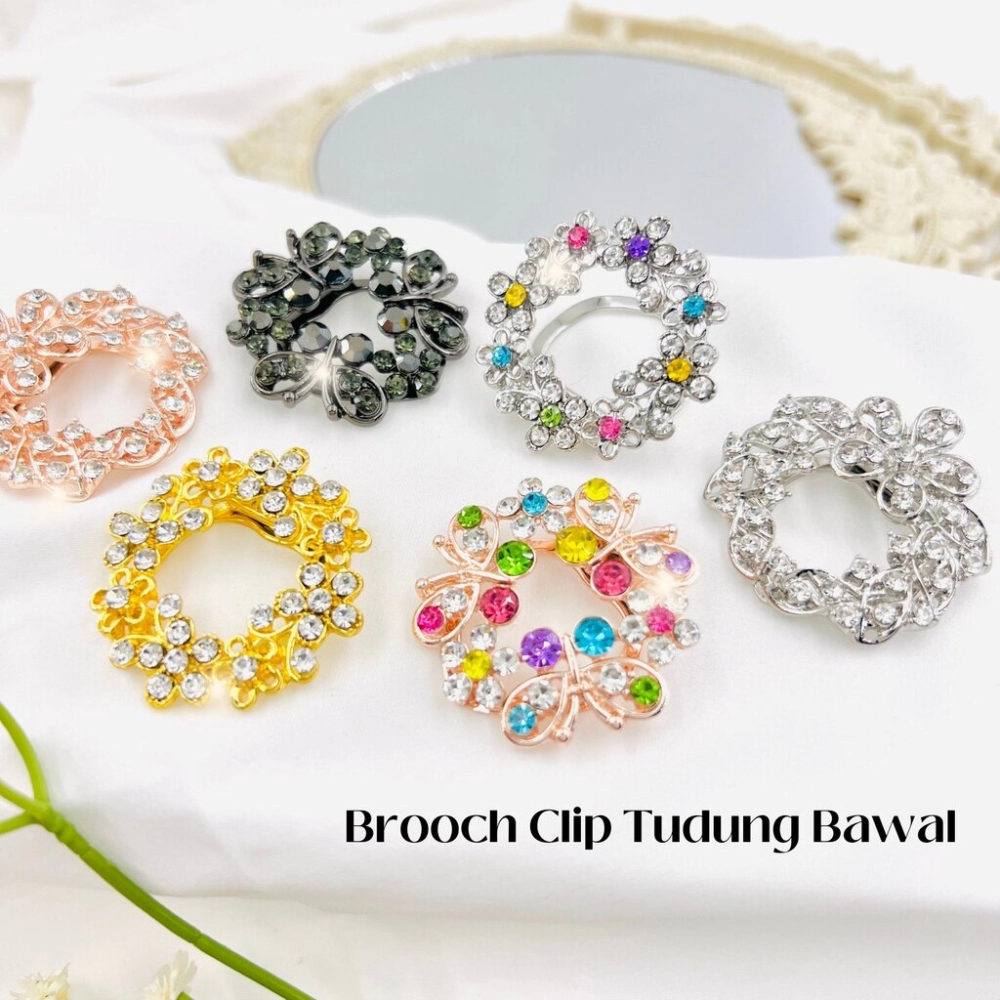 Elegant Brooch Klip Tudung Bawal Muslimah Scarf Buckle Clip Ring Tudung clip Brooch Hijab K221