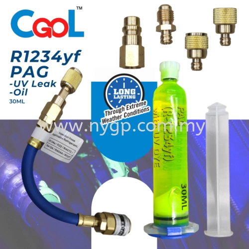 (TOOL SET ) NYGP R1234yf UV Leak Detector Dye with Fully Synthetic oil For Air Cond Kereta & House Air Cond R-1234yf