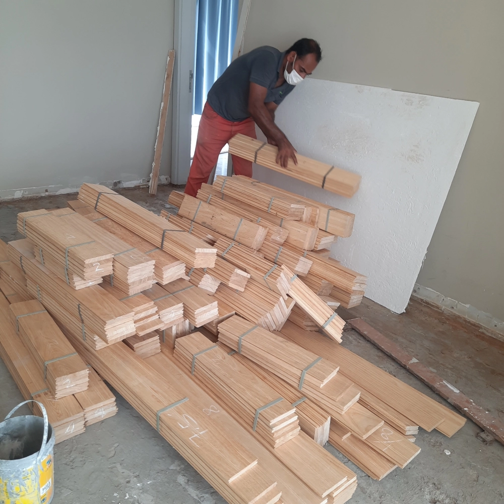 Installation of Wood Veneer Flooring at Jalan Duta