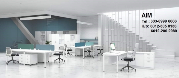 White series office workstation with frameless panel Workstation furniture AIM Desking System Office Workstation Malaysia, Selangor, Kuala Lumpur (KL), Seri Kembangan Supplier, Suppliers, Supply, Supplies | Aimsure Sdn Bhd