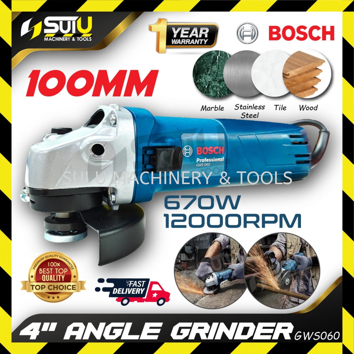 Bosch GWS 060 Angle Grinder 670w 4 Bosch Angle Grinder Saw