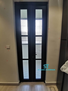 Rib Glass Double swing Door