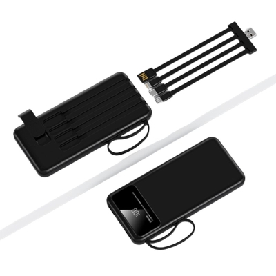 F-808 POWERLINE - POWERBANK WITH 4 DETACHABLE BUILT IN CABLE & MOBILE STAND - 10000mAh