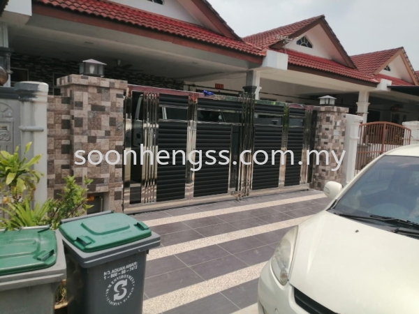  FOLDING DOOR MAIN GATE STAINLESS STEEL Johor Bahru (JB), Skudai, Malaysia Contractor, Manufacturer, Supplier, Supply | Soon Heng Stainless Steel & Renovation Works Sdn Bhd