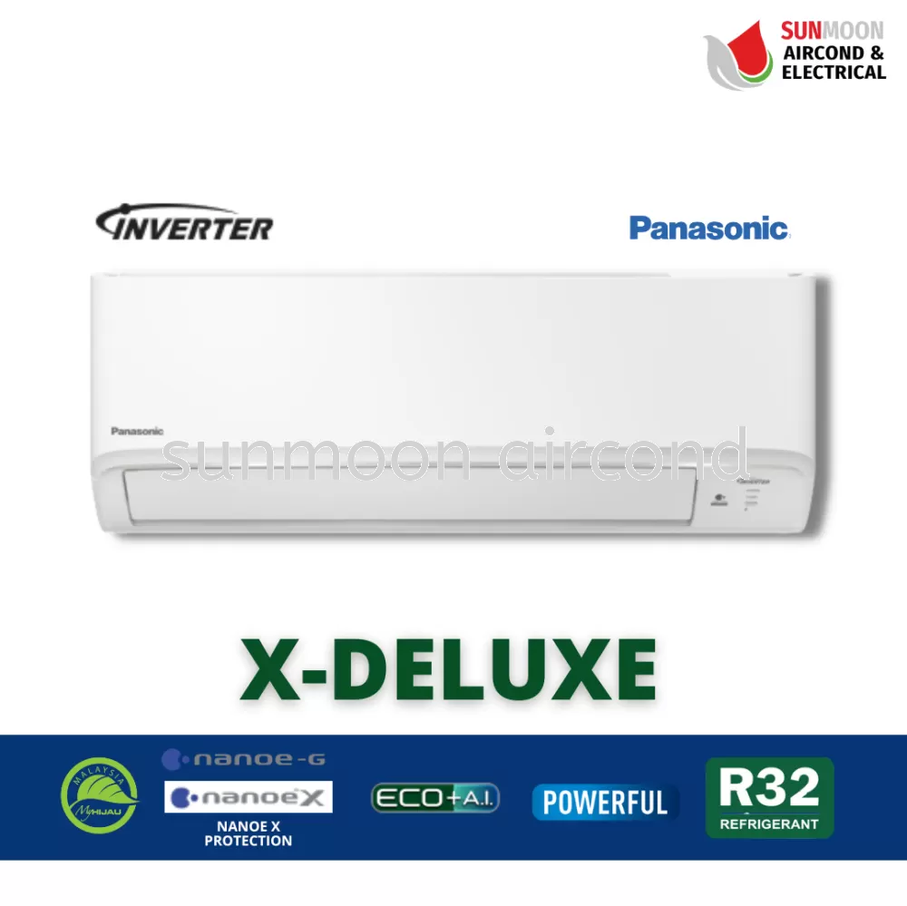 PANASONIC 1.0HP, 1.5HP, 2.0HP, 2.5HP WALL MOUNTED X- DELUXE INVERTER XPU SERIES (5 STAR) R32 - NO WIFI 