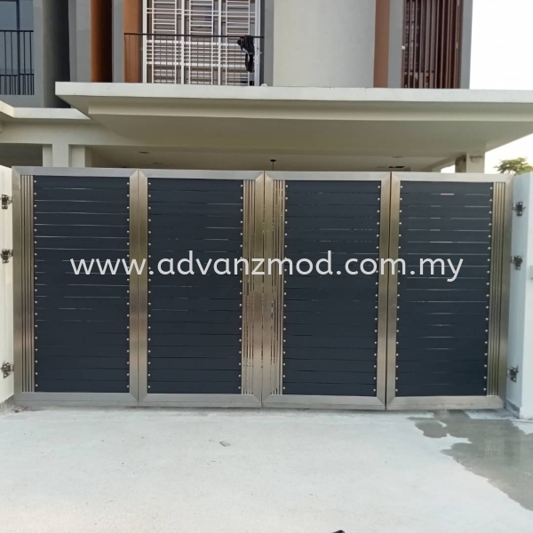 7ft height Stainless Steel Folding Gate With Trackless Motor System  Stainless Steel Gate With Aluminium Panel Selangor, Malaysia, Kuala Lumpur (KL), Puchong Supplier, Supply, Supplies, Retailer | Advanz Mod Trading