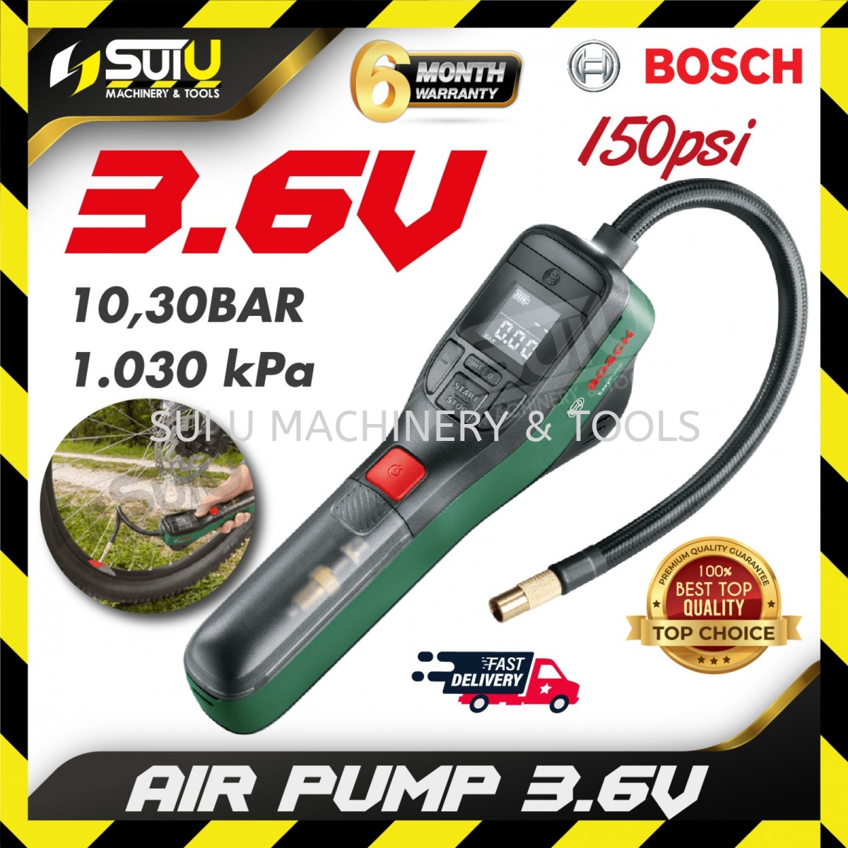 BOSCH Electric Air Pump Mini Compressor EasyPump (3.0 Ah Battery