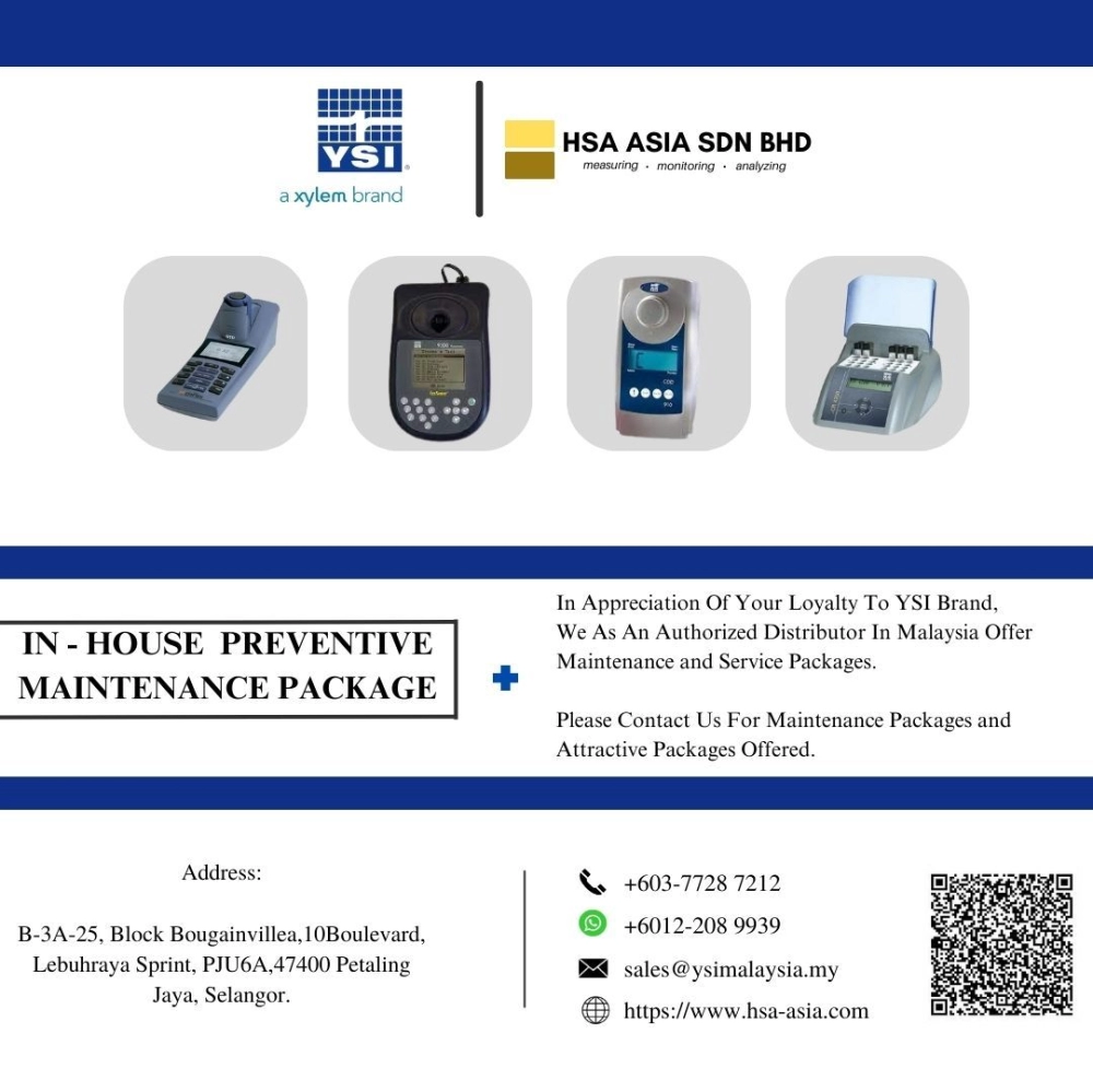 YSI - In-House Preventive Maintenance Package Colorimeters and Photometers