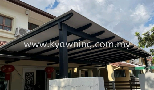 Mild Steel Aluminium Composite Panel (ACP 4mm) Pergola Roof Awning - Frame Ms 1 1/2x3(1.6) or 2x4(1.6) Hollow , Bean 2x5(1.9/2.3) Hollow, Pillar 4x4(1.9)Hollow 