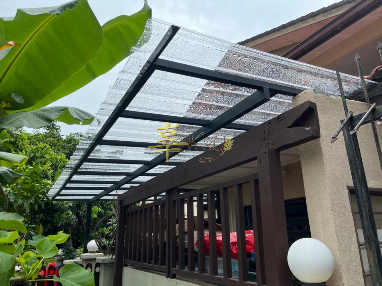 Mild Steel G28(0.35mm)Poly Glass(1.0mm) Awning- Frame Ms 1 1/2x1 1/2(1.0)Hollow ,Bean Ms 2x4(1.6)Hollow ,Pillar Ms 4x4(1.6)Hollow 