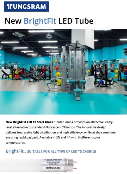 Tungsram BrightFit T8 Start Glass Flyer Tungsram Malaysia, Selangor, Kuala Lumpur (KL), Semenyih Supplier, Wholesaler, Supply, Supplies | Energy Option Sdn Bhd