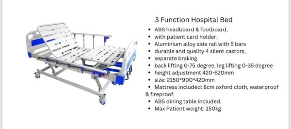 3 Function Hospital Bed Rehabilitation Kuala Lumpur (KL), Malaysia, Selangor, Singapore Supplier, Suppliers, Supply, Supplies | Rainbow Meditech Sdn Bhd