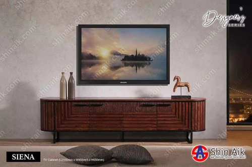 SIENA TV - Designer's Series Fully Set Up Oval Shape Elegant Style TV Cabinet