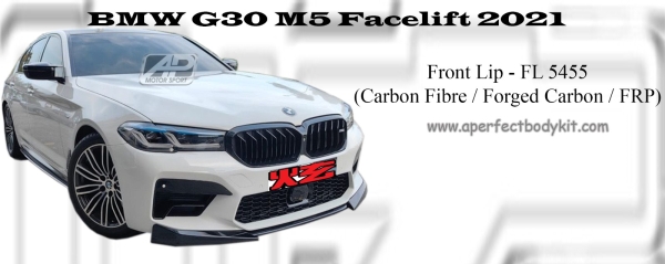 BMW G30 Facelift 2021 Front Lip for M5 Bumper (Carbon Fibre / Forged Carbon / FRP Material)  G30 Facelift 2021 BMW Johor Bahru JB Malaysia Body Kits | A Perfect Motor Sport