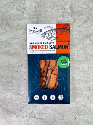 Live Well Eat Right Premium Quality Smoked Black Pepper Salmon 75g