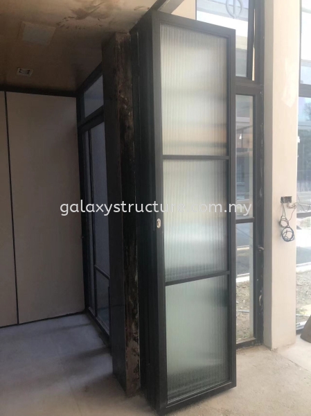 Final progress:To fabrication and install new powder coated folding sliding door grille with special normal glass and key lock - K.L Pintu Grill Selangor, Malaysia, Kuala Lumpur (KL), Shah Alam Supplier, Suppliers, Supply, Supplies | GALAXY STRUCTURE & ENGINEERING SDN BHD