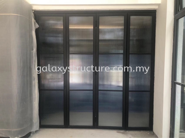 Final progress:To fabrication and install new powder coated folding sliding door grille with special normal glass and key lock - K.L Pintu Grill Selangor, Malaysia, Kuala Lumpur (KL), Shah Alam Supplier, Suppliers, Supply, Supplies | GALAXY STRUCTURE & ENGINEERING SDN BHD