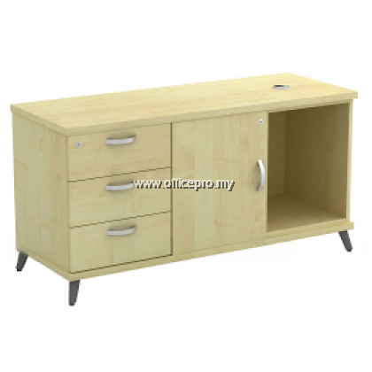 Open Shelf + Swinging Door + Fixed Pedestal 3 Drawer Klang IPQ-YR/LP 1236