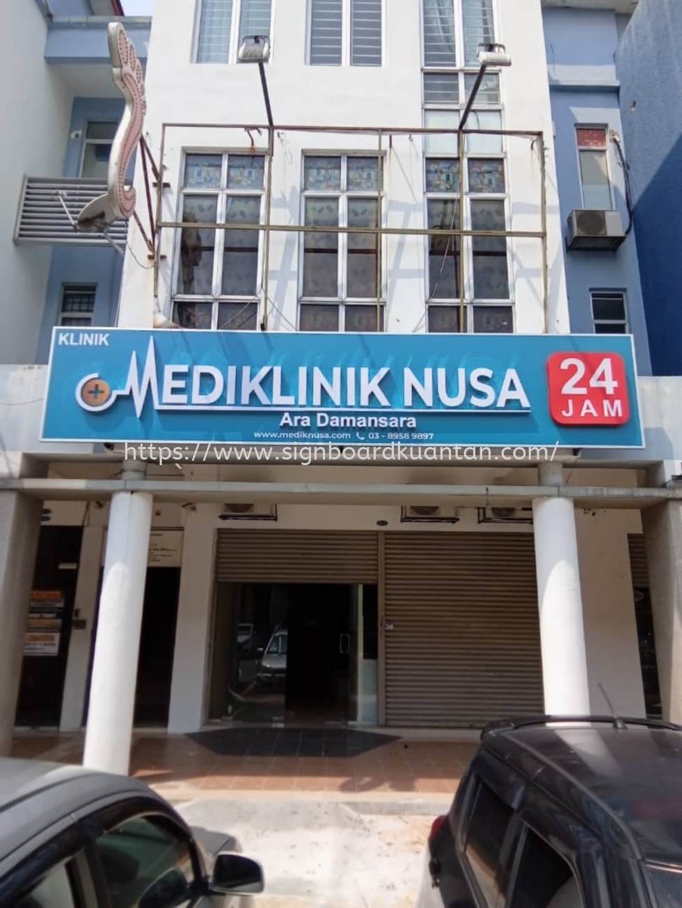 MEDIKLINIK NUSA 24JAM OUTDOOR 3D LED FRONTLIT LETTERING SIGNAGE SIGNBOARD AT  BENTONG TOWN, GENTING HIGHLANDS, BUKIT TINGGI, GENTING SEMPAH, KARAK, KETARI, LURAH BILUT, GOHTONG JAYA, JANDA BAIK BENTONG PAHANG MALAYSIA