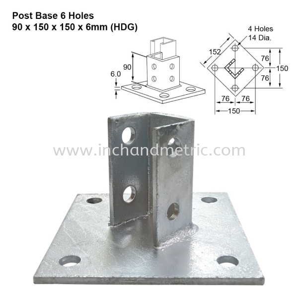 Post Base 6 Holes Post Base Plates Unique Strut Channel Connection Malaysia, Penang, Selangor, Kuala Lumpur (KL), Johor Bahru (JB), Perak Hardware Store, Furniture Fittings | Inch & Metric Marketing Sdn Bhd