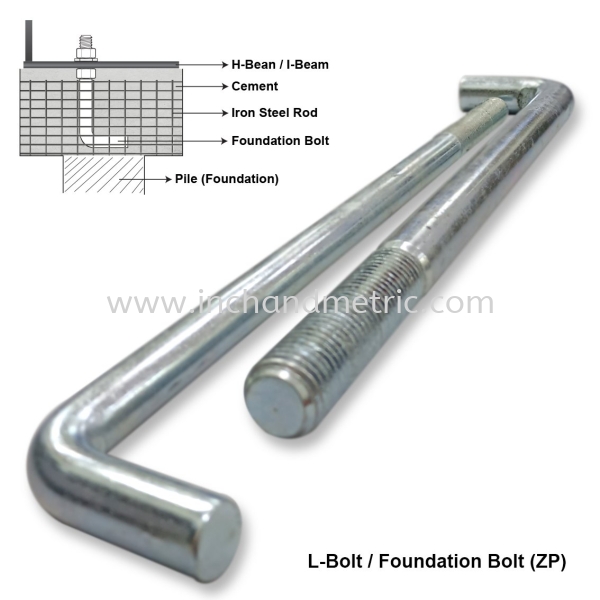 L-Bolt / FOndation Bolt (ZP) Others Malaysia, Penang, Selangor, Kuala Lumpur (KL), Johor Bahru (JB), Perak Hardware Store, Furniture Fittings | Inch & Metric Marketing Sdn Bhd