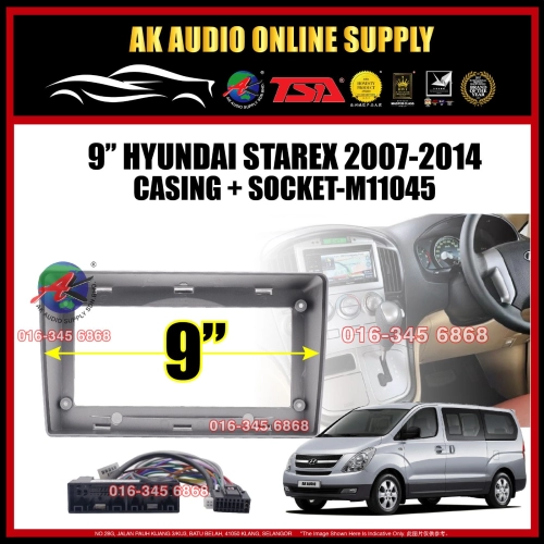 Hyundai Starex H1 2007 - 2014 Android Player 9" inch Casing + Socket - M11045
