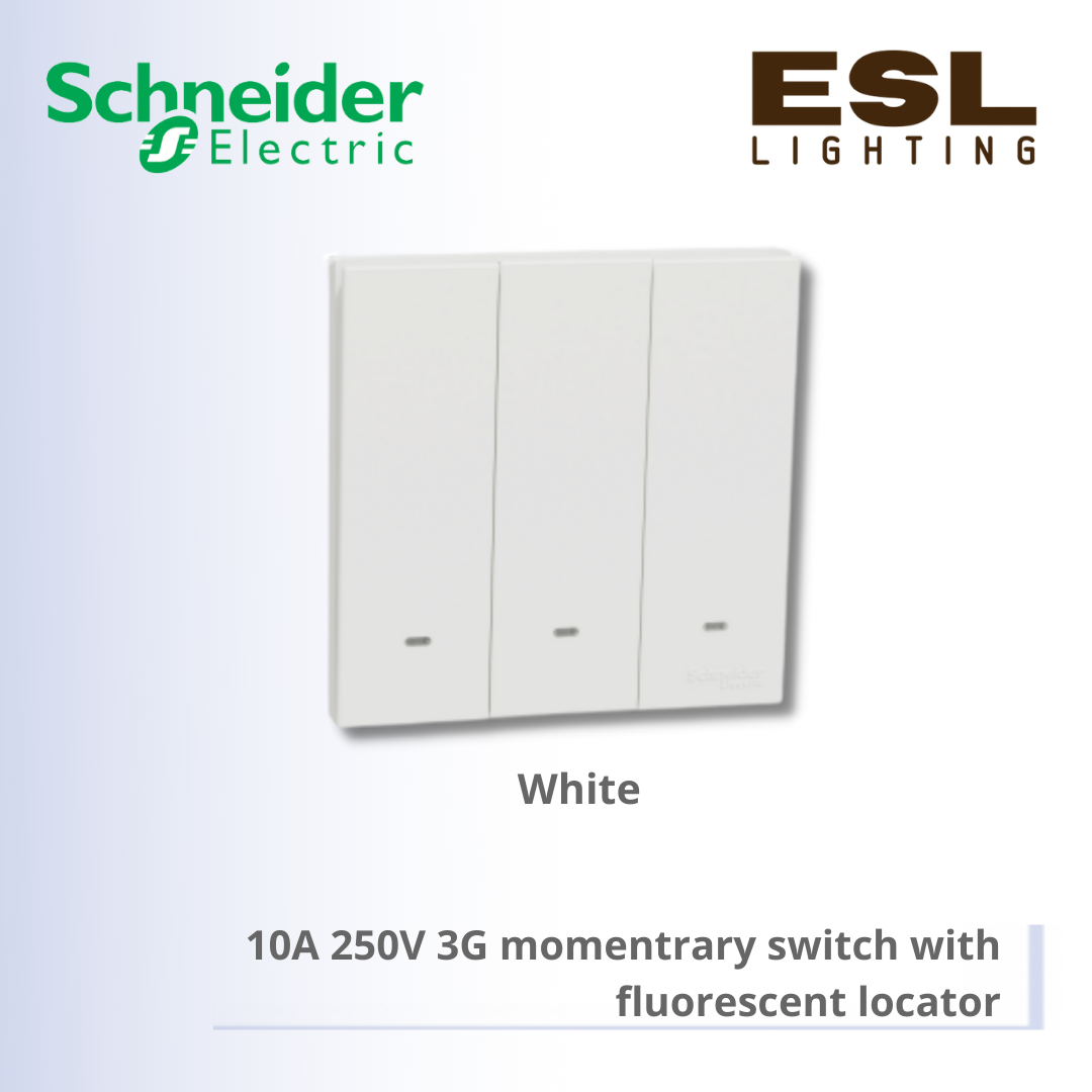 SCHNEIDER AvatarOn C 10A 250V 3G momentrary switch with fluorescent locator - E8733PRF_WE_G11