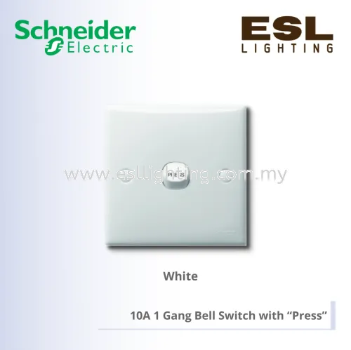 SCHNEIDER S-Classic 10A 1 Gang Bell Switch with “Press” - E31_1RBPRPA_WE_G11