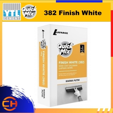 YTL QuickMix 382 Finish White Top Quality Water Resistant Polymer Modified Cementitious Skim Coat 25KG