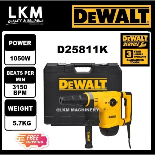 DEWALT D25811K-XD 1050W 5kg 17MM Hex Demolition Hammer