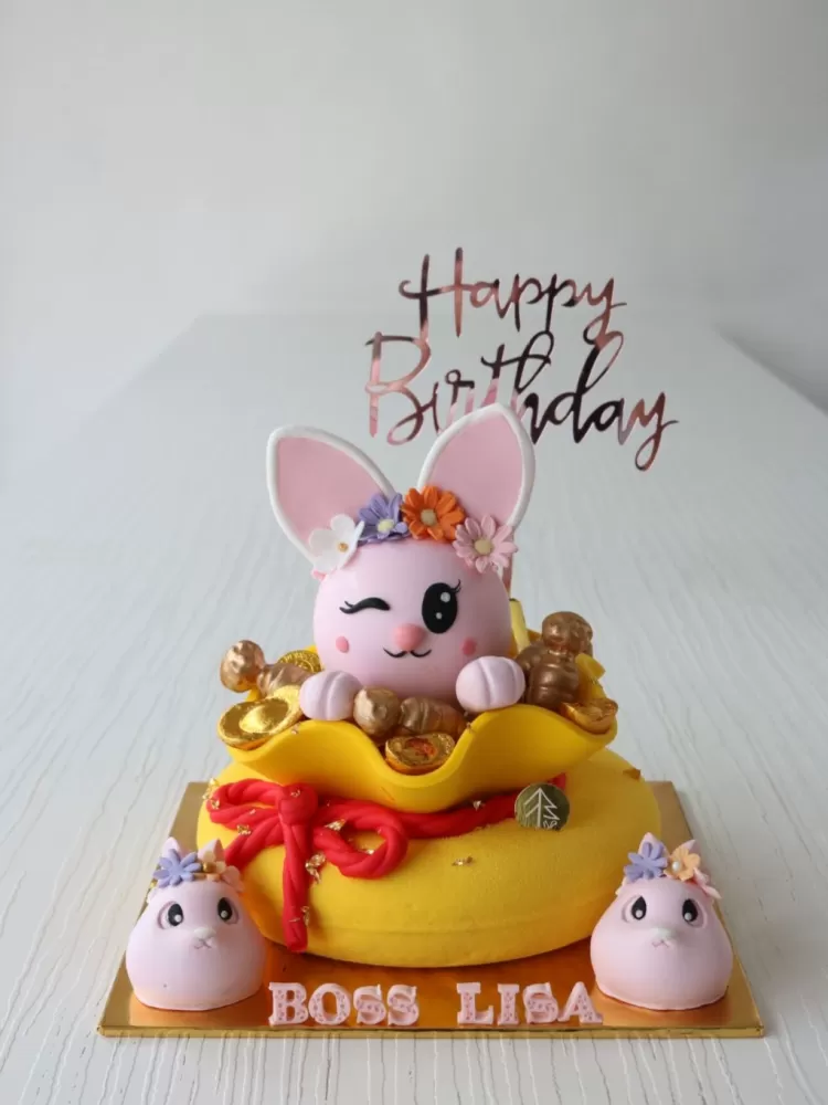 Bunny Money Bag Cake