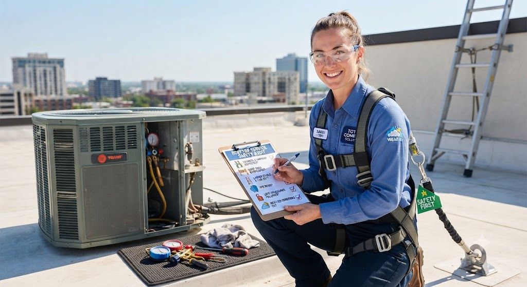 aircon technician rooftop service safety checklistt