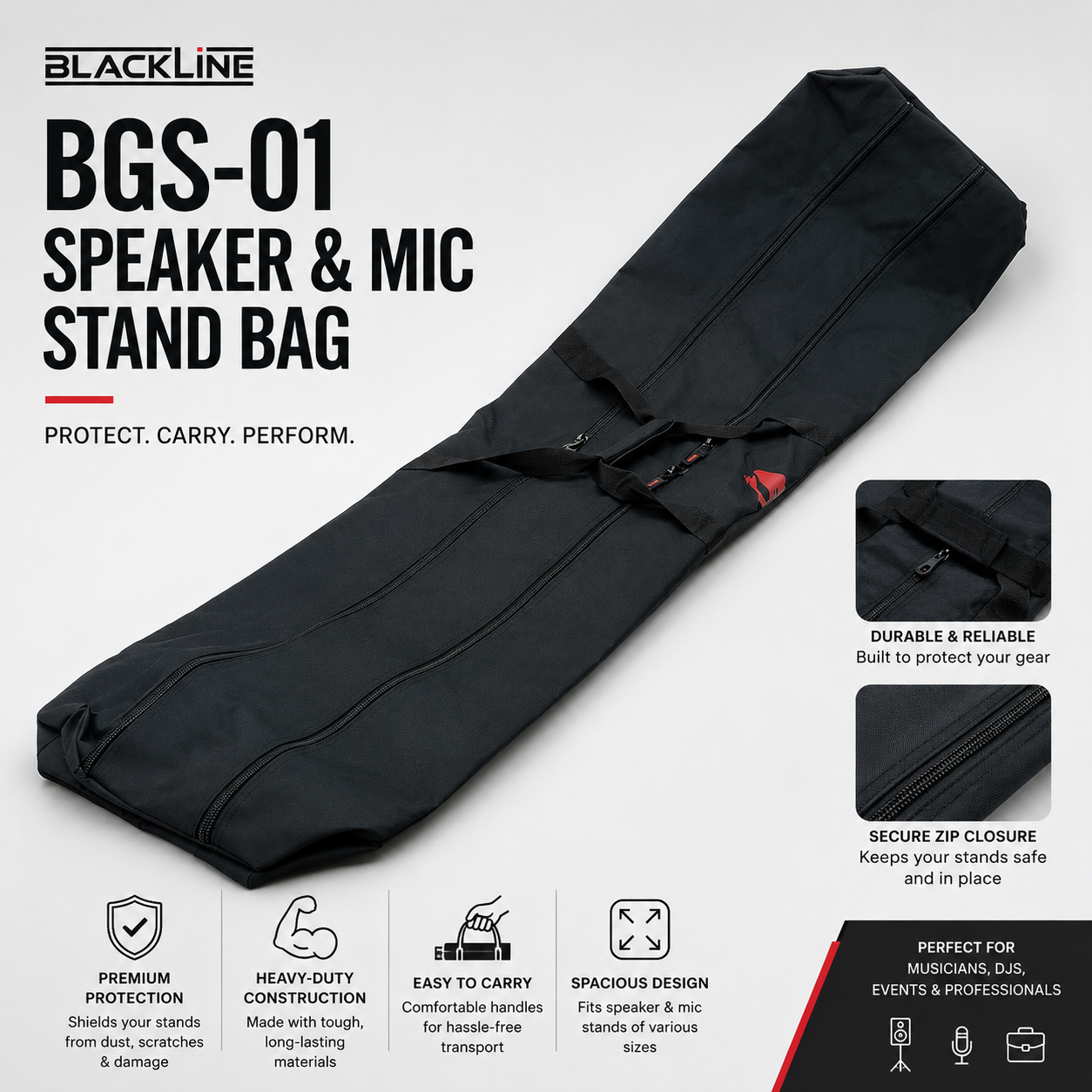 Blackline BGS-01 Speaker & Mic Stand Bag