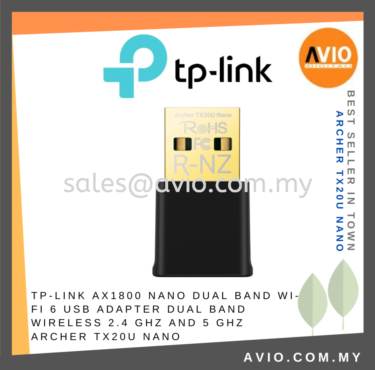 AX1800 Nano Dual Band Wi-Fi 6 USB Adapter Fast WiFi 6 - Break