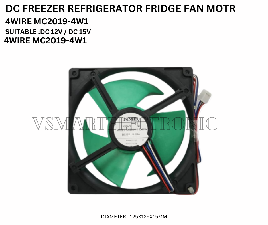 SHARP REFRIGERATOR FAN MOTOR DC12V/15V 4 WIRE / FRIDGE FAN MOTOR