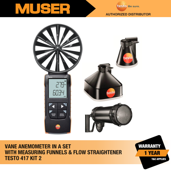 Testo 417 Kit 2 (0563 2417) Vane Anemometer with Measuring Funnels and Flow Straightener | Testo by Muser Air Flow Pressure / Air Flow / Gas Detectors Testo Kuala Lumpur (KL), Malaysia, Selangor, Sunway Velocity Supplier, Suppliers, Supply, Supplies | Muser Apac Sdn Bhd