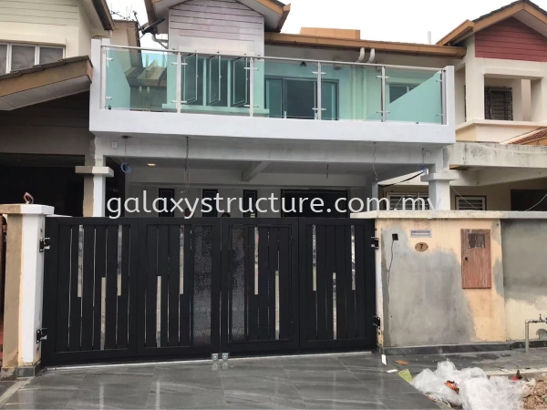 To fabrication and install new galvanized mild steel powder coated folding gate with small door and key lock - Shah Alam  Folding Gate  Pintu Pagar Selangor, Malaysia, Kuala Lumpur (KL), Shah Alam Supplier, Suppliers, Supply, Supplies | GALAXY STRUCTURE & ENGINEERING SDN BHD