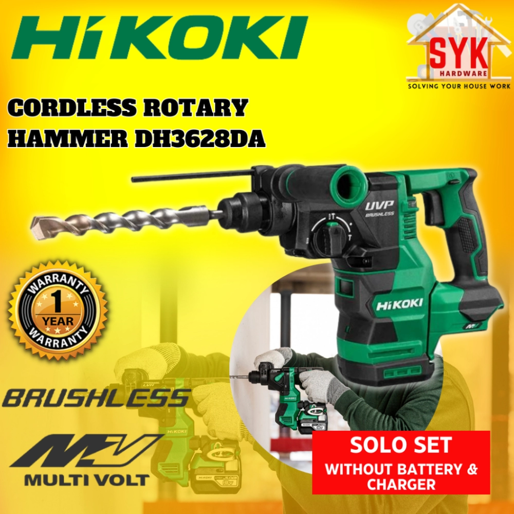 SYK(Free Shipping)Hikoki DH3628DA Brushless Cordless Rotary Hammer Drill Solo Power Tools Mesin Tebuk Gerudi Dinding 36V
