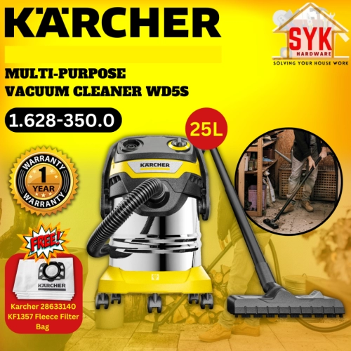 SYK(FREE SHIPPING)Karcher WD5S 25L Multipurpose Vacuum Cleaner Home Appliances Mesin Vakum Penyedut Habuk 16283500