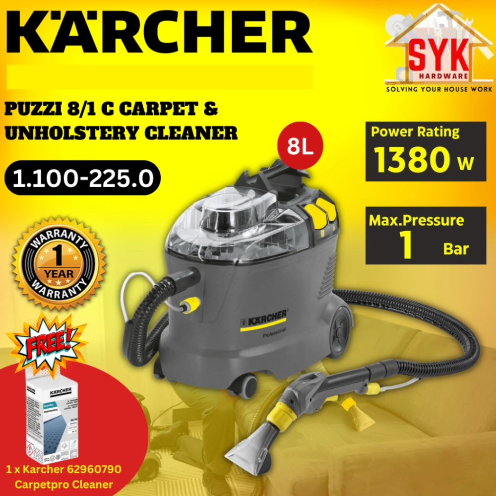 SYK F.SHIPPING Karcher Puzzi 8/1 C Carpet Upholstery Vacuum Cleaner Home  Appliances Pembersih Karpet Free Gift 11002250 Negeri Sembilan, Malaysia  Supplier, Seller, Provider, Authorized Dealer