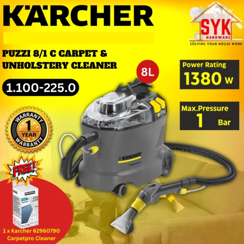 SYK F.SHIPPING Karcher Puzzi 8/1 C Carpet Upholstery Vacuum Cleaner Home Appliances Pembersih Karpet Free Gift 11002250