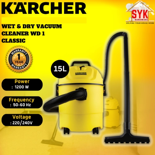 SYK Karcher WD1 Classic WD1 Wet and Dry Vacuum Cleaner Multipurpose Vacuum Home Appliances  Kereta Rumah Vacum