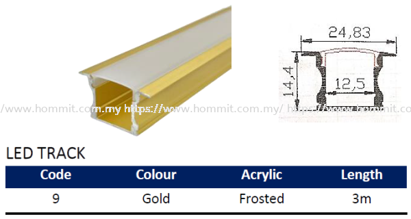 LED Track - Code 9 - Gold LED Track Selangor, Malaysia, Kuala Lumpur (KL), Klang Supplier, Suppliers, Supply, Supplies | HOMMIT HARDWARE TRADING SDN. BHD.