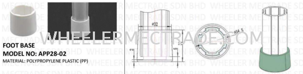 APP28-02 FOOT BASE Aluminium Pipe & Joint Singapore, Malaysia, Johor Bahru (JB), Indonesia, Ulu Tiram Supplier, Suppliers, Supply, Supplies | WHEELER MECTRADE (S) PTE LTD
