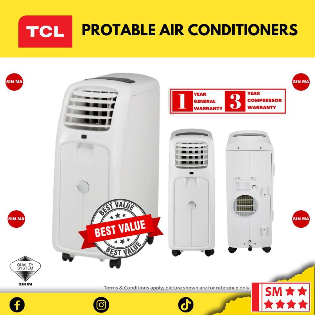 (READY STOCK) TCL / MIDEA /HISENSE/ACSON 1.5 HP Portable Air Conditioner Aircond Elite Series TAC-12CPA | Evaporative