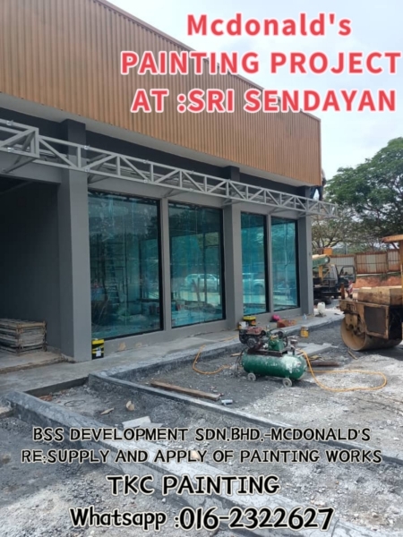  #Mcdonald's
PAINTING PROJECT  
AT :SRI SENDAYAN 
TKC PAINTING
BSS DEVELOPMENT SDN.BHD
MCDONALD'S
We SUPPLY AND APPLY OF PAINTING WORKS TKC PAINTING /SITE PAINTING PROJECTS Negeri Sembilan, Port Dickson, Malaysia Service | TKC Painting Seremban Negeri Sembilan