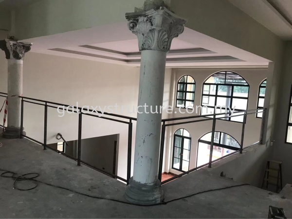 Second progress:1)To fabrication and install new custom make wrought iron powder coated staircase railing with wood handle 2)To fabrication and install new custom make wrought iron powder coated balcony /balustrade railing - Kajang Stairs Balcony Selangor, Malaysia, Kuala Lumpur (KL), Shah Alam Supplier, Suppliers, Supply, Supplies | GALAXY STRUCTURE & ENGINEERING SDN BHD