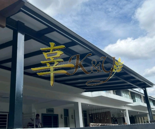 Mild Steel Aluminium Composite Panel (ACP 4mm) Pergola Roof Awning - Frame Ms 1 1/2x3(1.6) or 2x4(1.6) Hollow , Bean 2x5(1.9/2.3) Hollow, Pillar 4x4(1.9)Hollow 