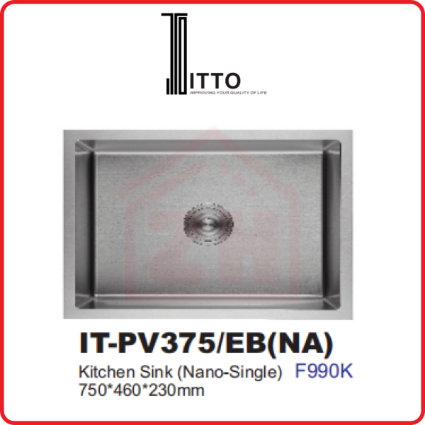 ITTO PVD Embossed Technology IT-PV375/EB(NA) ITTO PVD EMBOSSED TECHNOLOGY KITCHEN SINK KITCHEN APPLIANCES Johor Bahru (JB), Kulai, Malaysia Supplier, Suppliers, Supply, Supplies | Zhin Heng Hardware & Trading Sdn Bhd